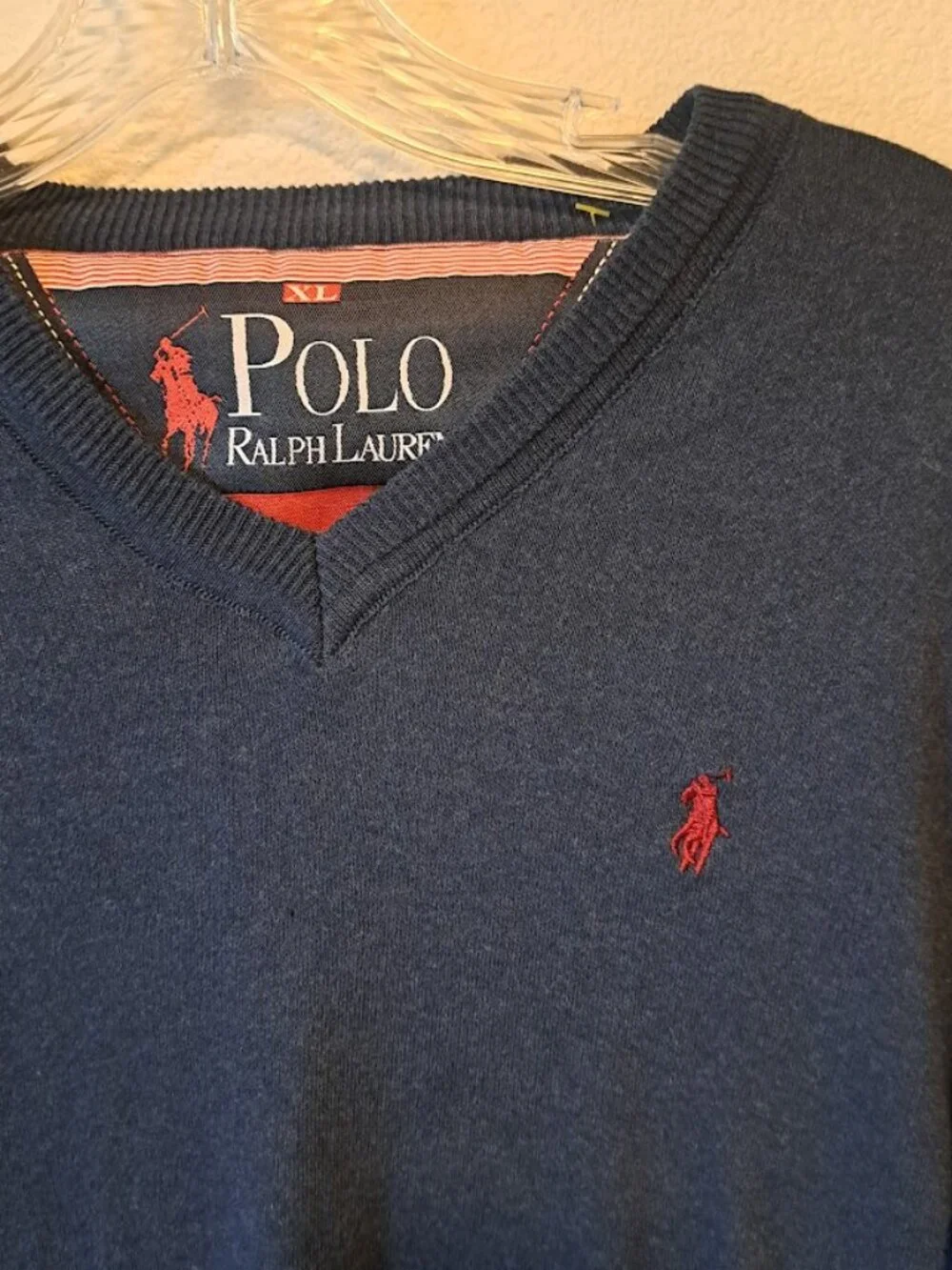 Polo Ralph Lauren Men's V-Neck‎ Pullover Sweater in blue Size Men's XL